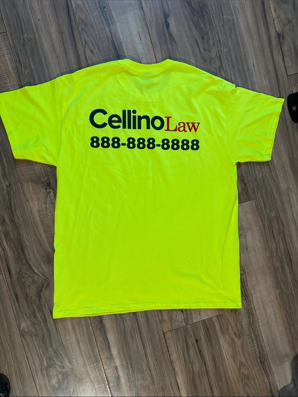 Gildan mens Neon Yellow Short Sleeve Tee - Picture 3 of 3